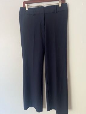 LOFT Classic Navy Straight Leg Marisa Trouser Dress Pants, Womens 4.